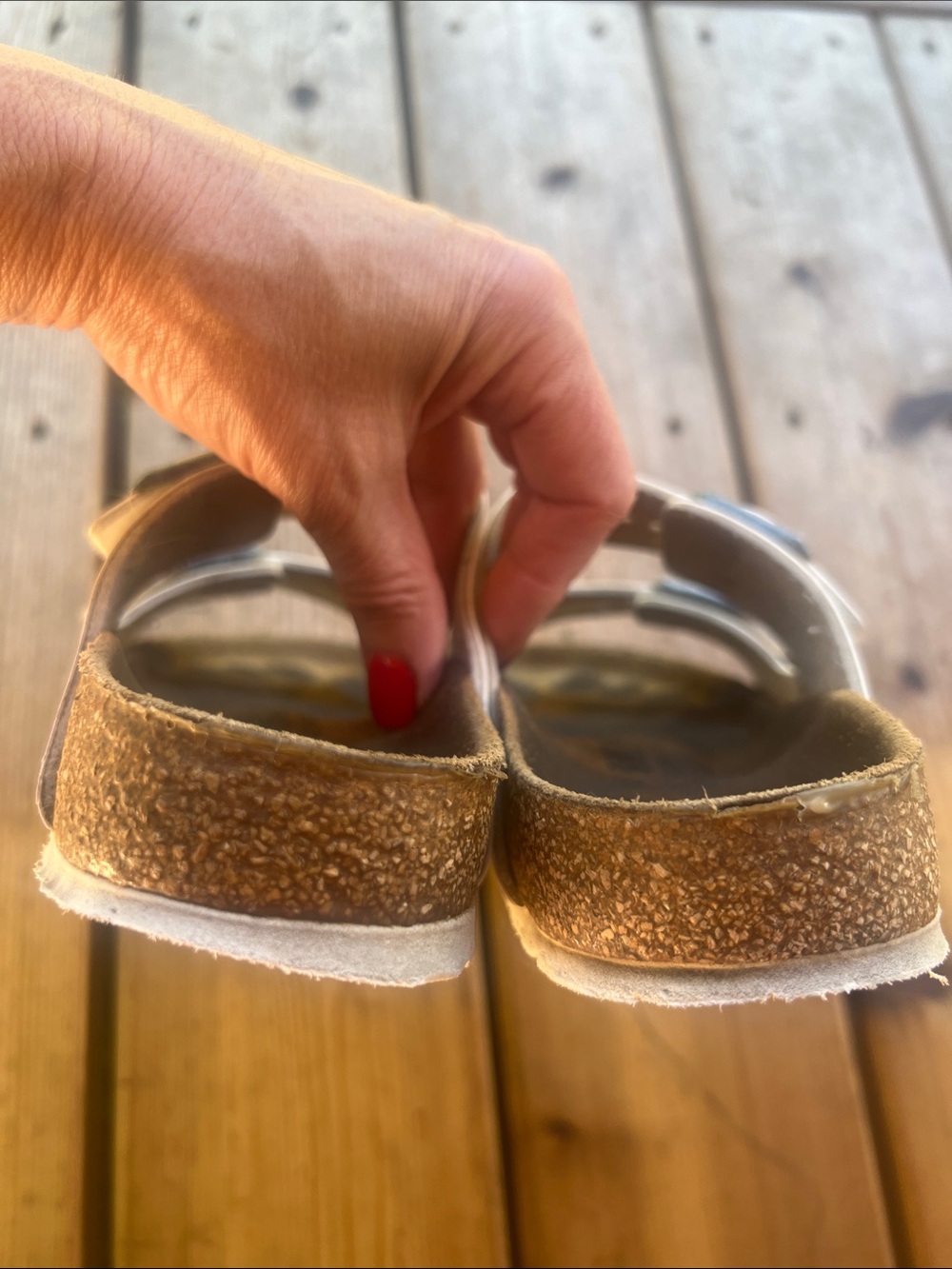 Birkenstock White Arizona Two-Strap Slide Sandals - Picture 15 of 16